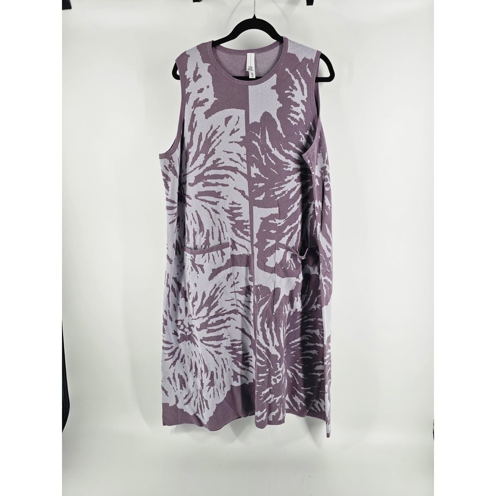 MARLA WYNNE Plus Size 1X Sleeveless Midi Shift Dress Print